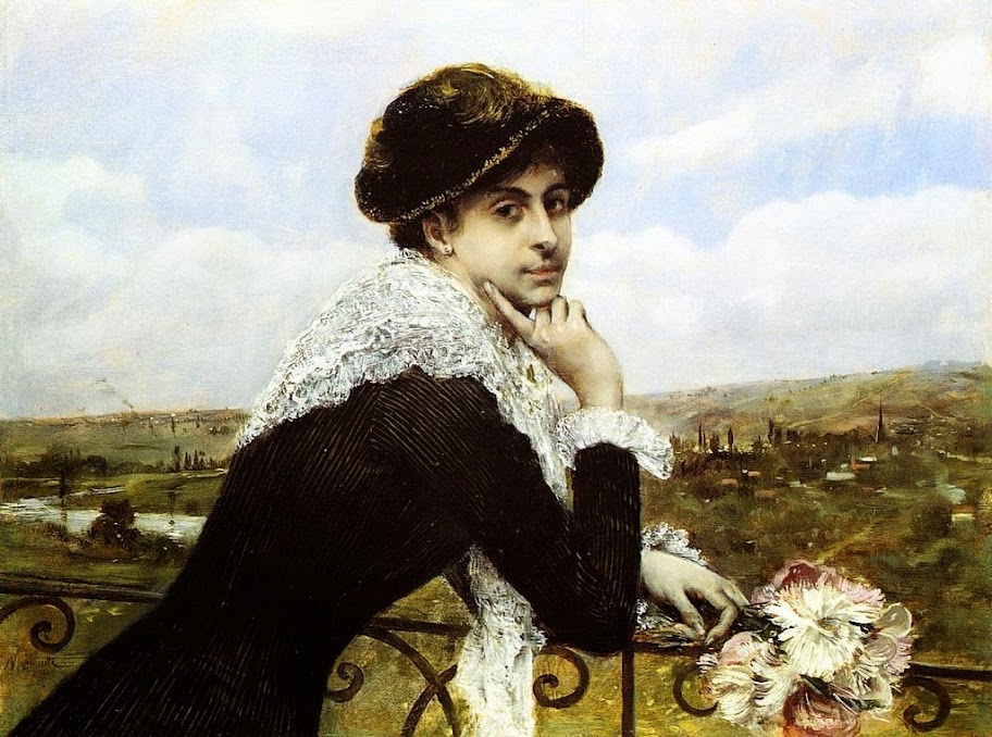Norbert Goeneutte - Woman on a Balcony