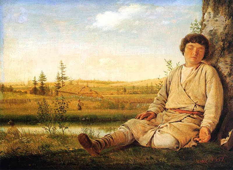Alexei Venetsianov - Dreaming little shepherd