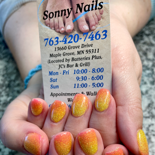 Sonny Nails (located by Batteries Plus, Domino’s Pizza) logo