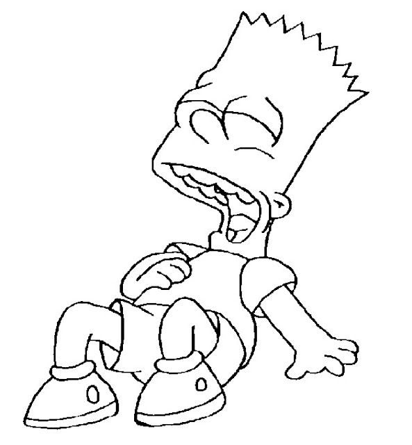 Bart Simpson happy coloring pages