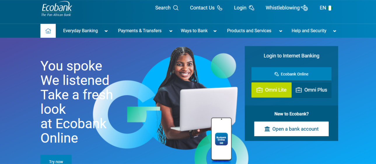 Ecobank is a bank for online business in Nigeria