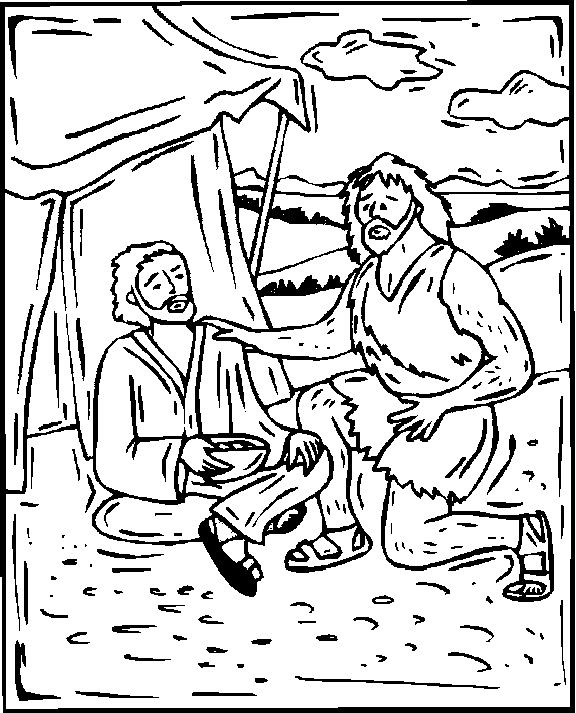 Esaú y jacob, un plato de Lentejas para colorear