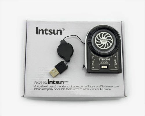  Intsun® Mini Vacuum Blue LED USB Air Extracting Cooling Fan Cooler for Notebook Laptop