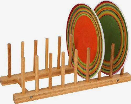  Plate Holder - For 8 Plates Made From Natural Bamboo by Trademark Innovations