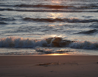 sunset on waves