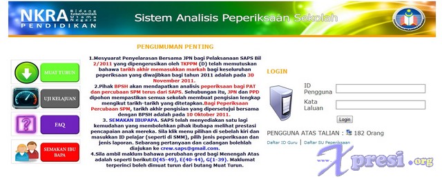 SAPS NKRA Sistem Analisis Peperiksaan Sekolah KPM 1