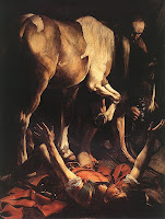 Saint Paul falling off his horse in Caravaggio painting