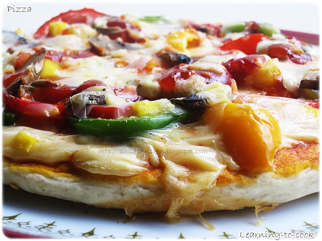 Learning-to-cook: Pizza - Veggie Version
