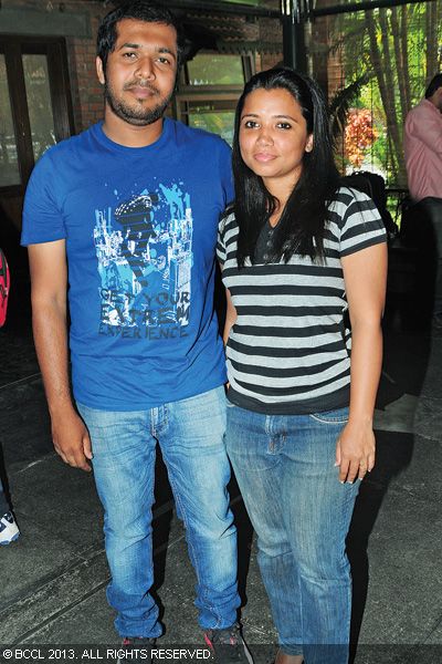 Jibin and Renila pose during the switch on ceremony of Khais Millen's film, 'Celebration', held in Kochi.
