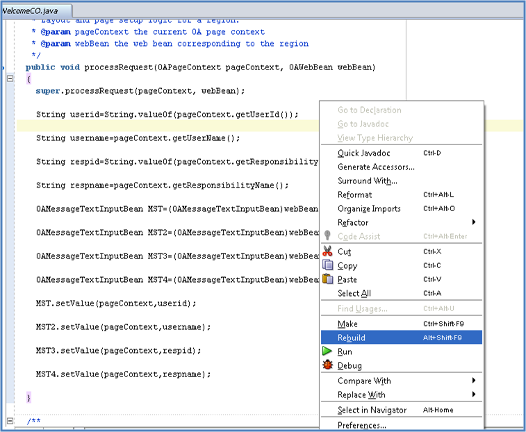 Compiling the controller in Oracle Apps OAF