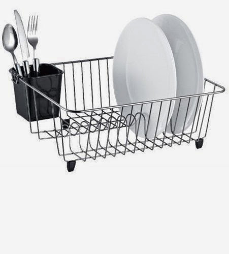  Eco Small Dish Drainer, Chrome and Black, Steel