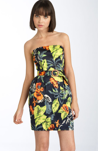Tropical' Strapless Kleid