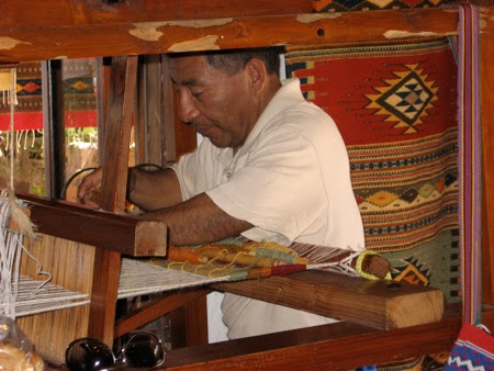 Zapotec weaver in Zihuatanejo, Mexico