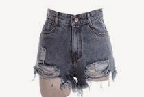 <br />Zeagoo Women's Punk Rock Vintage Grunge Hole Water Wash Retro Shorts Jeans