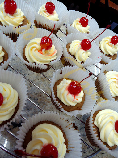 Add to taste coke float cupcakes on a rack