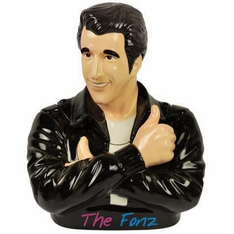  10.25 Inch The Fonz From Happy Days Ceramic Painted Cookie Jar