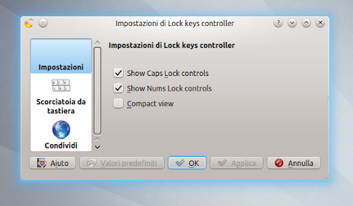 Lock keys controller - preferenze