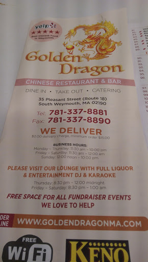 Chinese Restaurant «Golden Dragon Restaurant», reviews and photos, 35 Pleasant St, South Weymouth, MA 02190, USA