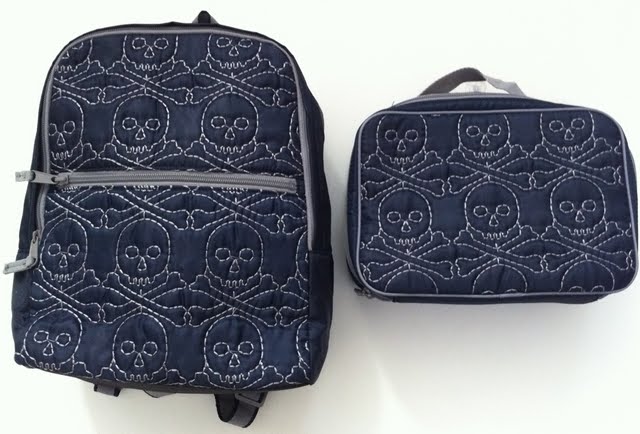 Baby Gap Blue Skull Crossbones Boys Junior Backpack Lunch Bag Set New School