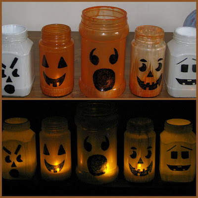 Colored bottles: Pumpkin and Ghost Luminary | Craft To Art