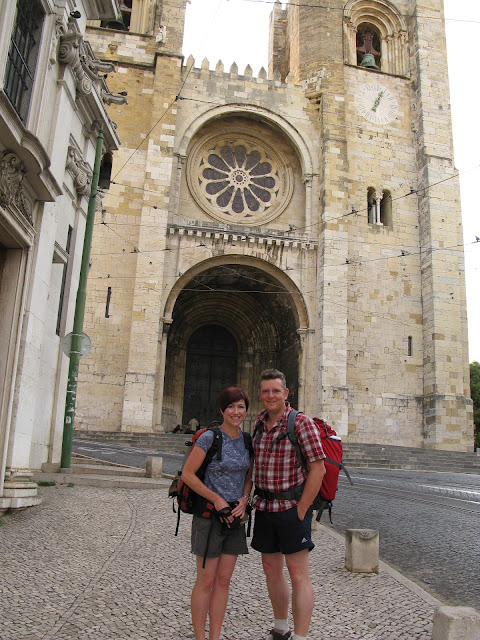 john and liz in fron of Lisbon Cathedral