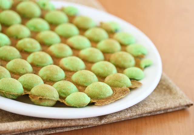 photo of Pandan Flavored Egg Puffs on a plate