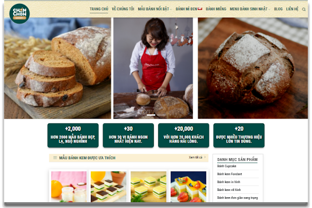 Web mẫu website bán bánh kem