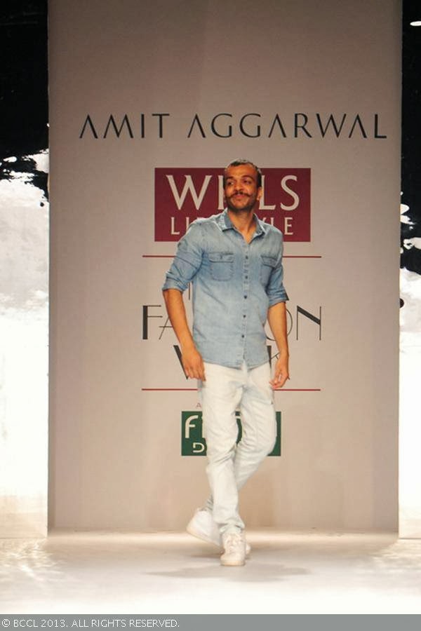 Fashion designer Amit Aggarwal on Day 2 of the Wills Lifestyle India Fashion Week (WIFW) Spring/Summer 2014, held in Delhi.