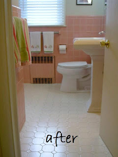 before and after bathroom from hallway