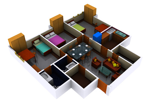 3d view of flat