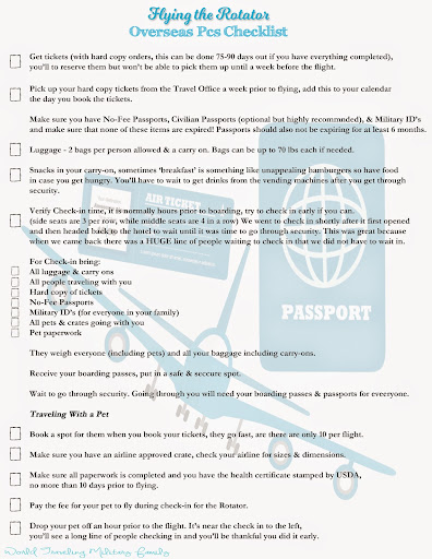 Flying the Rotator - Overseas PCS Checklist