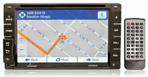  Lanzar SNV65I3D 6.5-Inch 2 x DIN In-Dash Touchscreen LCD Monitor with DVD/CD/MP3/MP4/SD/AM-FM/Bluetooth and GPS with USA/Canada/Mexico Maps