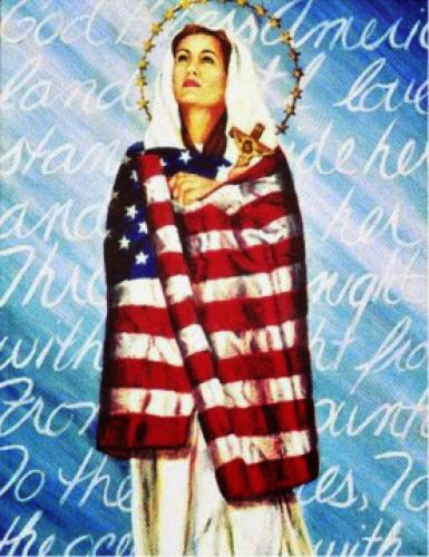 Yikes Virgin Mary Wrapped In American Flag