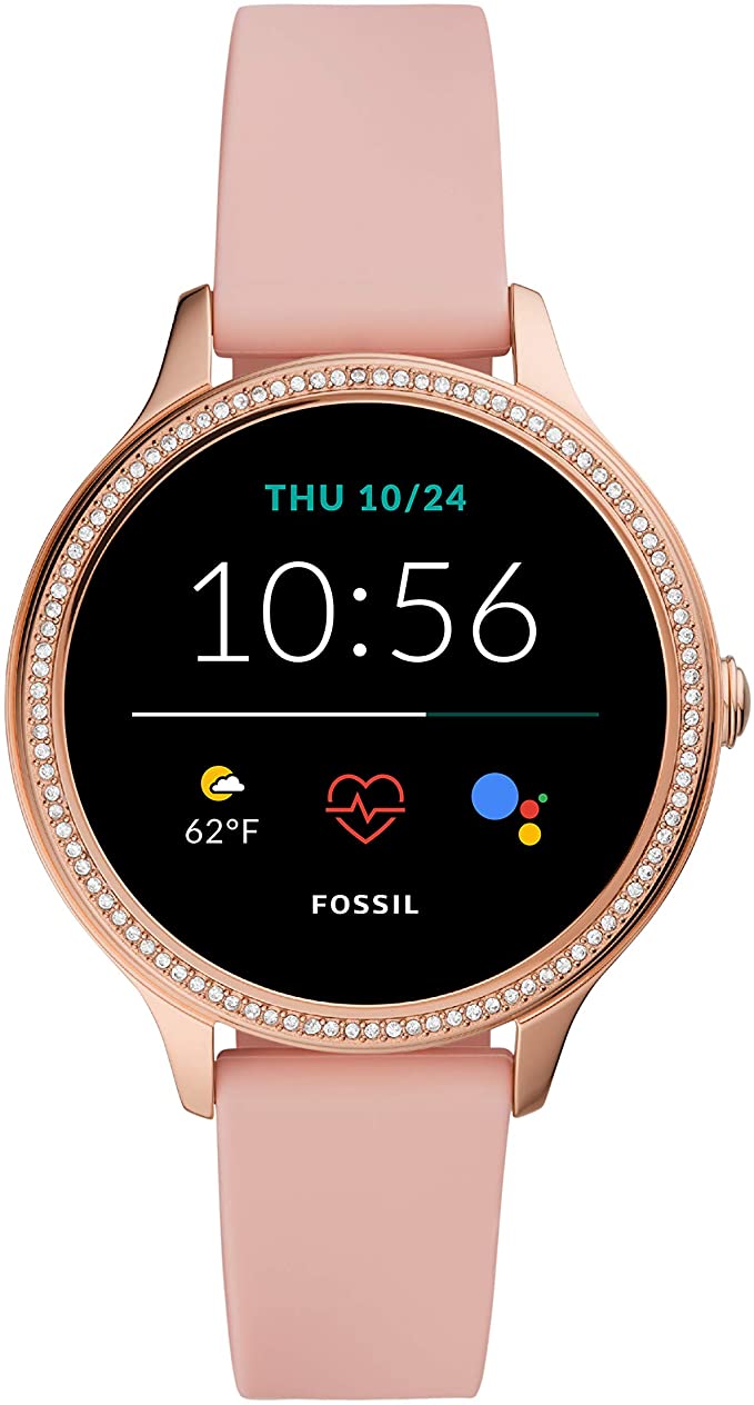 Fossil Women's Gen 5E 42mm Stainless Steel Touchscreen Smartwatch with Alexa, Speaker, Heart Rate, Contactless Payments and Smartphone Notifications