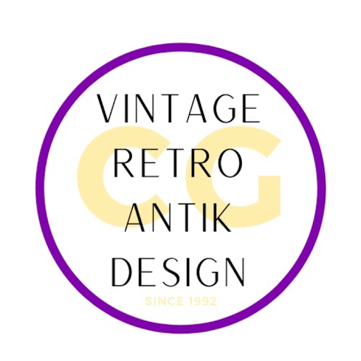Collage: Vintage interior & Classic Design & Vinyl & Emailschilder logo