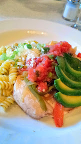 California Avocado Commission and Chef Lisa Schroeder of Mother's Bistro & Bar celebrate June California Avocado Month with an Entree of Grilled Chicken Breast with sauteed onions and peppers topped with avocado and salsa, served with a Macaroni and Cheese with bacon, avocado, tomatoes, cheddar cheese, and topped with cotija cheese and green onions