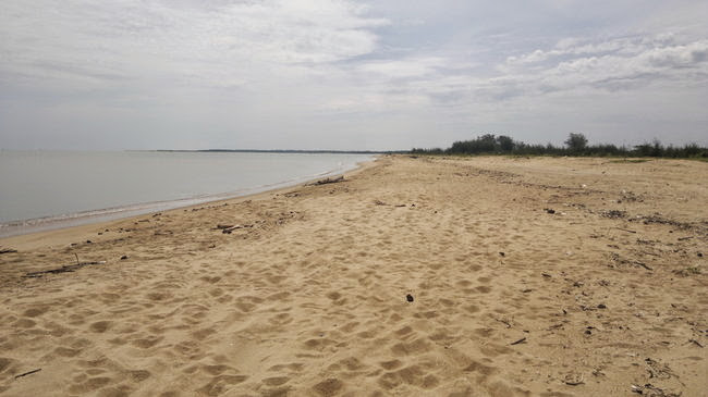 Miles of unused beach to jog along, but barely a beer in sight.