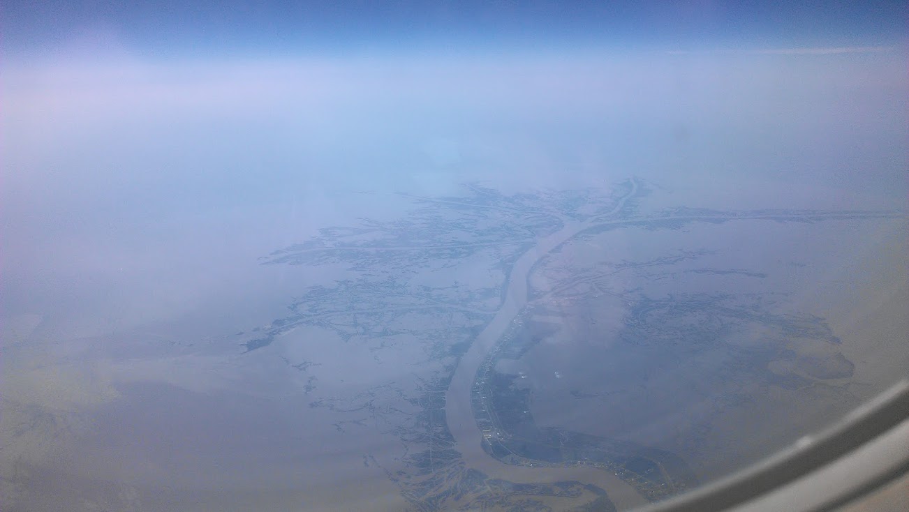 Venice and the tip of Louisiana from the plane