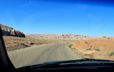 The now-paved road to Little Wild Horse Canyon