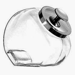  Anchor Hocking Half Gallon Glass Penny Candy Jar with Chrome Cover, Set of 4