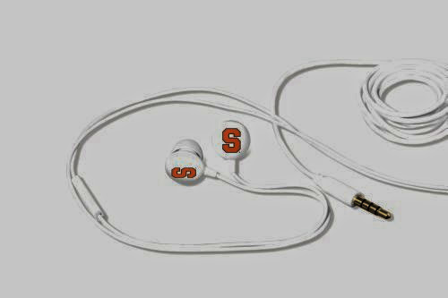  Tribeca Gear FVA6401 Earbuds with Microphone, Syracuse University - 1 Count - Retail Packaging - White