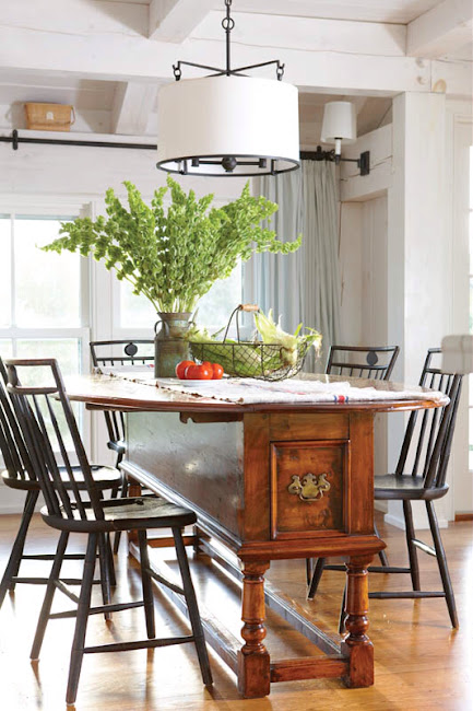 Nantucket dream home dining table Windsor chairs