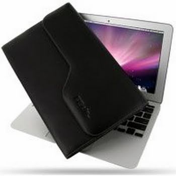 PDair Leather case for Apple New MacBook Air 11'' *2010 Version* - Horizontal Pouch Type (Black)