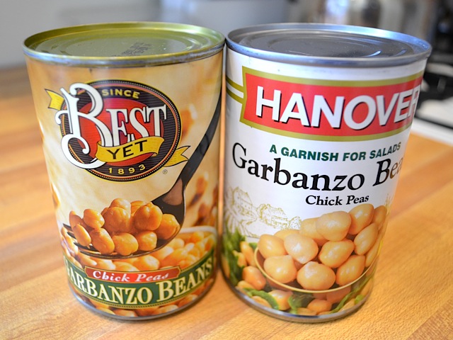 canned chickpeas (two cans) 