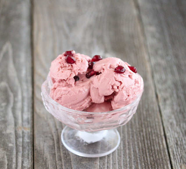 photo of Pomegranate frozen yogurt in a bowl