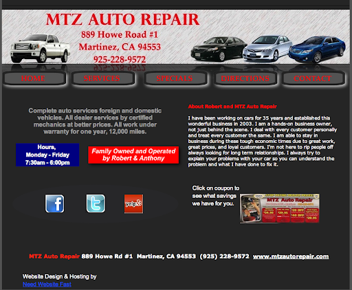 Auto Repair Shop «MTZ Auto Repair», reviews and photos, 889 Howe Rd # 1, Martinez, CA 94553, USA