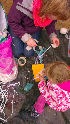 Making wind socks with Janet Hetherington