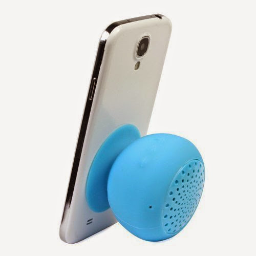  Change Mini Mushroom Bluetooth Speaker Wireless Hands Free Waterproof Silicone Suction (Blue)