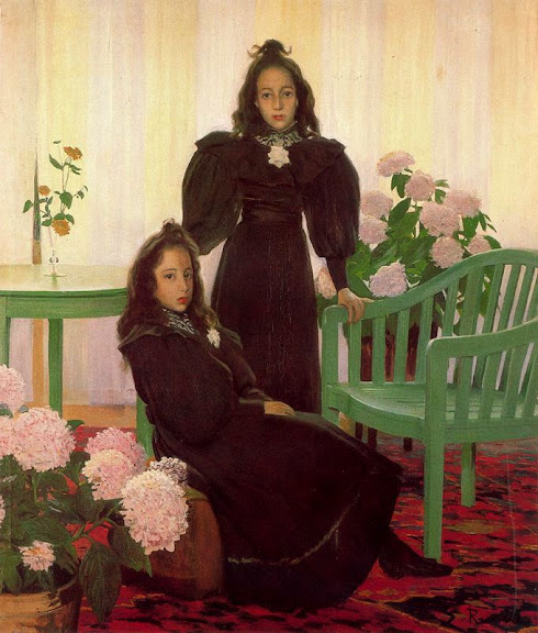 Santiago Rusiñol - Retratro de Gemelas