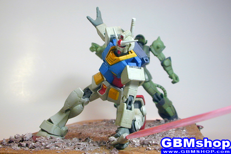 Gundam First Battle / Amuro's First Kill diorama scene